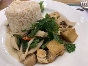 Mushrooms, basil and tofu  at Broccoli Revolution - Central Embassy in Bangkok