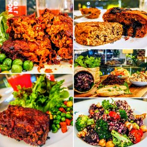 Lentils loaf, broccoli/quinoa/beets salad, mix plate at Broccoli Revolution - Central Embassy in Bangkok