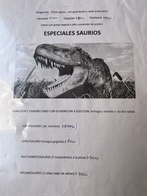 Menu as of January 14, 2024  at La Reverde Parrillita Vegana in Buenos Aires