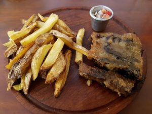 steak at La Reverde Parrillita Vegana in Buenos Aires