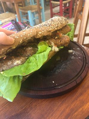 Sausage Sandwich  at La Reverde Parrillita Vegana in Buenos Aires