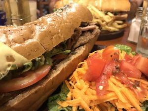 Milanesa in a sandwich  at La Reverde Parrillita Vegana in Buenos Aires