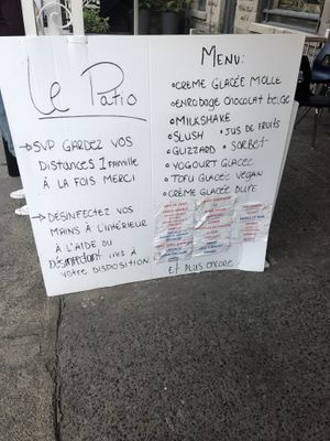 Some of the menu at Cremerie Le Patio in Montreal