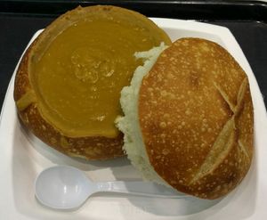 Vegan Split Pea Soup  at SFO - San Francisco Soup Company - T3 in South San Francisco