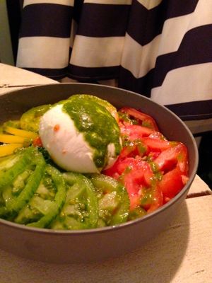 salade tomate mozza at Le Tandem in Biarritz