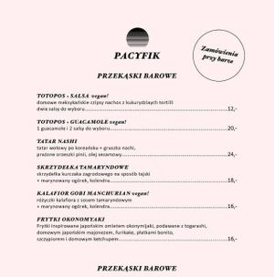 Menu 4 at Bar Pacyfik in Warsaw