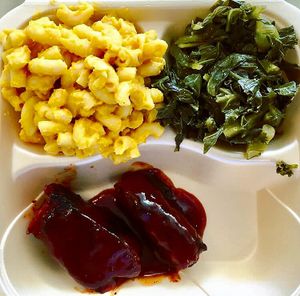 Burnamup Chili's Soul Saturday Plate w/ Herbivorous Butcher BBQ ribs  at The District at Mills 50 in Orlando