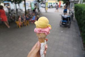mango and stawberry  at Zmrzlina Monalisa  in Piestany