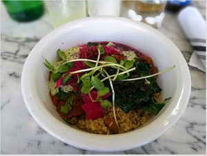 Macrobiotic bowl, with 100% organic ingreditens at Cafe Gratitude in Beverly Hills