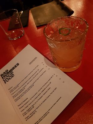 Menu - one of two pages of food at Bad Hombres in Darlinghurst