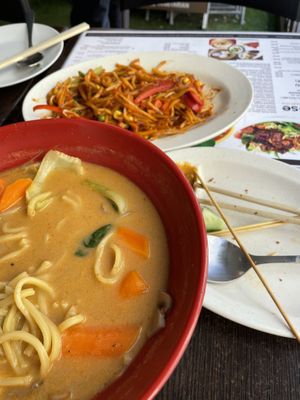 World’s worst laksa and an honestly insulting attempt at passing off rubbish as “Mee Goreng"  at Zenhouse Vegetarian Yum Cha  in Adelaide