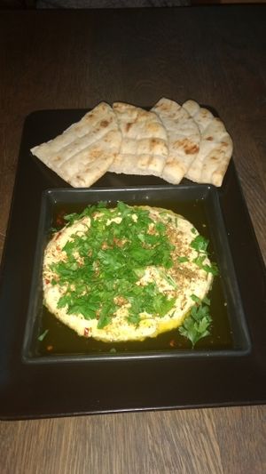 hummus appitizer at Pod Lampionami in Poznan