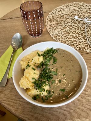 Polenta and cream of mushroom  at Elmira in Vienna