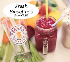 Real Fruit Smoothies, Blend 2 Order, Drink in or Takeaway at Stakks Pancake House in Southampton