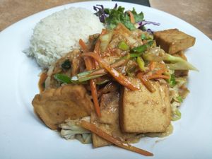 Mongolian stir fry at New Orleans Cafe & Wine Bar in Kathmandu