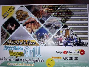 Flyer at Soja y Pimenton - Vegan Argentinian BBQ in Lanzarote