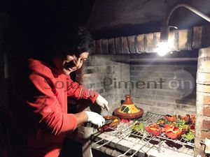 Juan making barbacue at Soja y Pimenton - Vegan Argentinian BBQ in Lanzarote