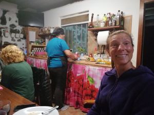 Marleen of Yoga week, doing photos for our web site at Soja y Pimenton - Vegan Argentinian BBQ in Lanzarote