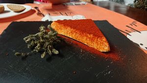 Homemade "cheese" and bread at Soja y Pimenton - Vegan Argentinian BBQ in Lanzarote