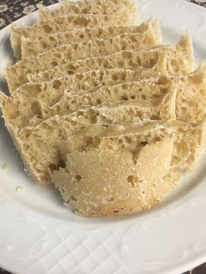 Homemade focaccia at Soja y Pimenton - Vegan Argentinian BBQ in Lanzarote