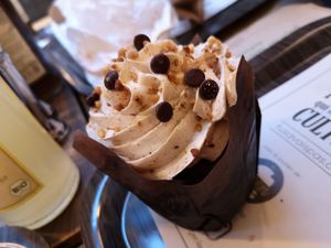 Chocolate cake at GreenBurger in Liege