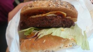 Burger Spitant with nachos! at GreenBurger in Liege