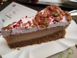 Cheese cake at GreenBurger in Liege