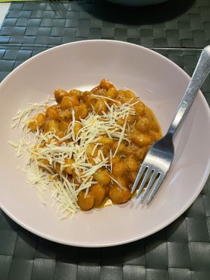 Gnocchi with red pesto  at Nirvana in Florence