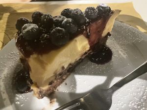 Tofu cake - weird and delicious!  at Nirvana in Florence