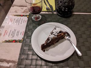 Chocolate & Pear Tarte at Nirvana in Florence