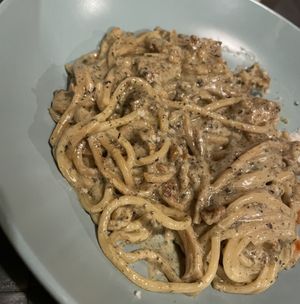 Truffle carbonara  at Nirvana in Florence