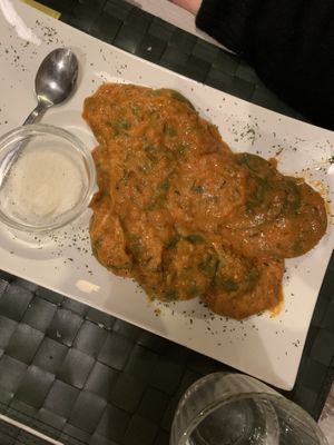 Ravioli con ragù di soia  at Nirvana in Florence