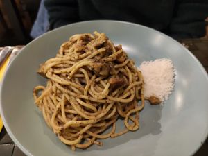Carbonara al tartufo at Nirvana in Florence