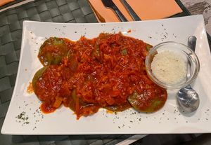 Ravioli with soy ragout   at Nirvana in Florence