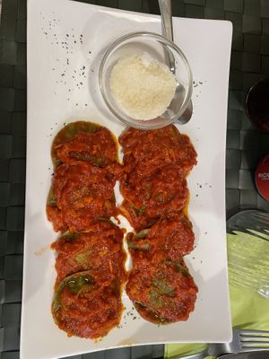 Ravioli with soy ragu   at Nirvana in Florence