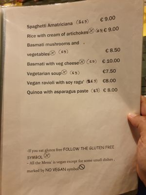 Menu June 2023 at Nirvana in Florence