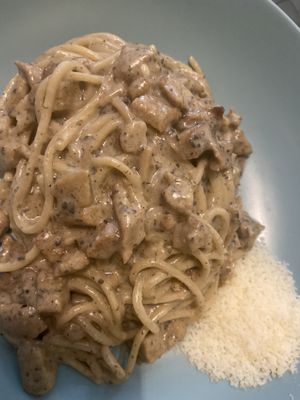truffle carbonara, a must try!  at Nirvana in Florence