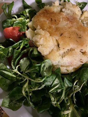 Potato gateau   at Nirvana in Florence