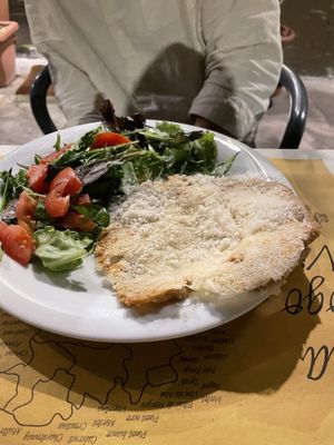 Seitan crumb (thin and had a cheesy layer/taste)   at Nirvana in Florence