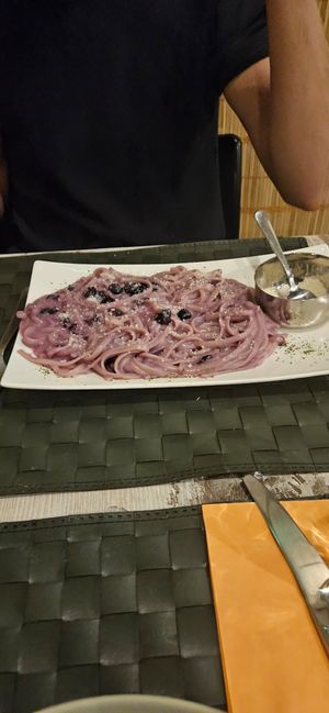 Tagliolini bluberries at Nirvana in Florence