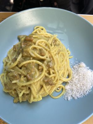 Veg carbonara  at Nirvana in Florence