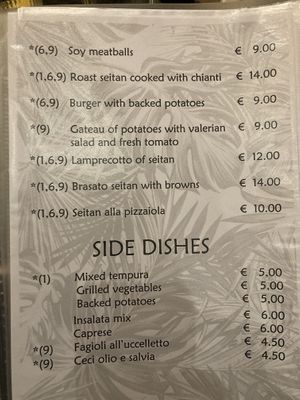 Menu   at Nirvana in Florence