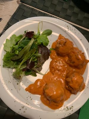 Soy-meat balls at Nirvana in Florence