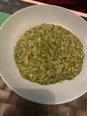 Black cabbage rice at Nirvana in Florence