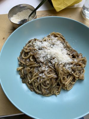 Cabonara with trufflee  at Nirvana in Florence
