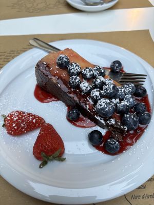 Tofu cake- yummy but weird texture and very sweett  at Nirvana in Florence