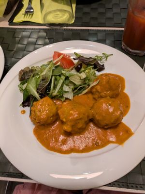 Soy meatballs  at Nirvana in Florence