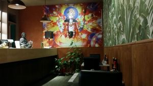 inside painting  at Nirvana in Florence