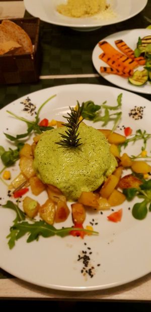 ‘Meaty’ vegan burger  at Nirvana in Florence