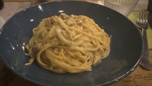 vegan carbonara  at Nirvana in Florence
